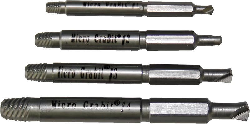 Alden Grabit Micro Broken Bolt Extractor 4 Piece Kit - Small Bolt and Screw Remover - Image 4